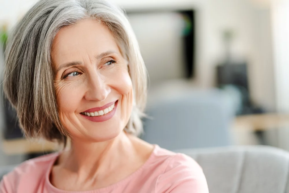 Close up portrait of a smiling senior woman